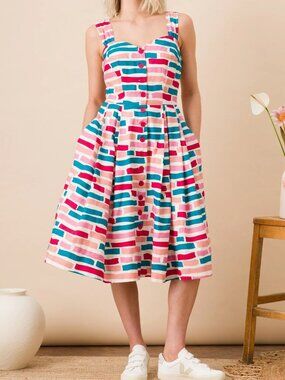 Emily & Fin Jenny Dress Painted Stripe NWT